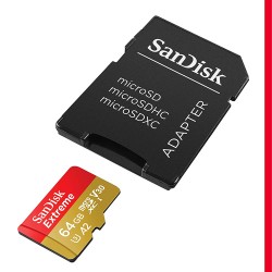 Cartão de Memória Sandisk 64gb Extreme  Grava Até 4k de Resolução
